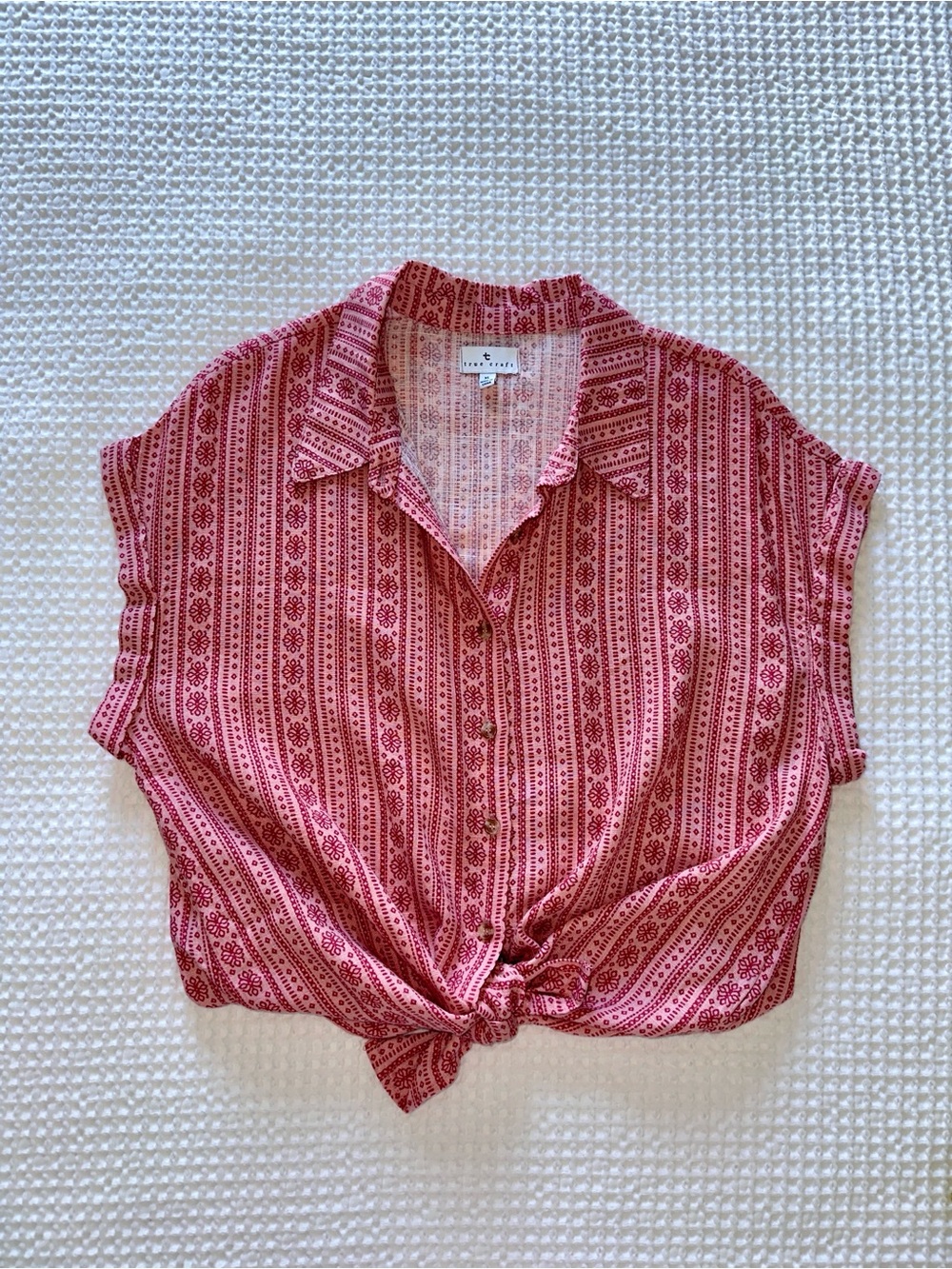 True Craft Women’s Linen Blend Button-Up Top, XL